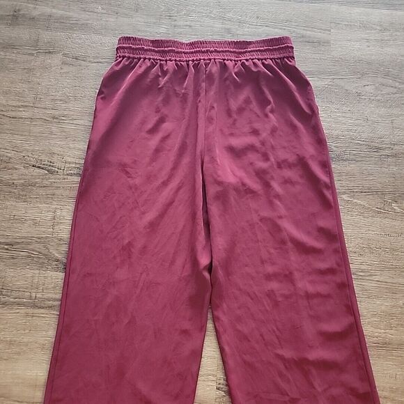 J & L Atelier Burgundy Pull On Dress Pants ~ High Rise ~  Sz L ~ 30.5" Inseam - Picture 6 of 7